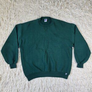 Vintage 90's Russell Athletic Crew Sweater Made in USA Green Men's XL